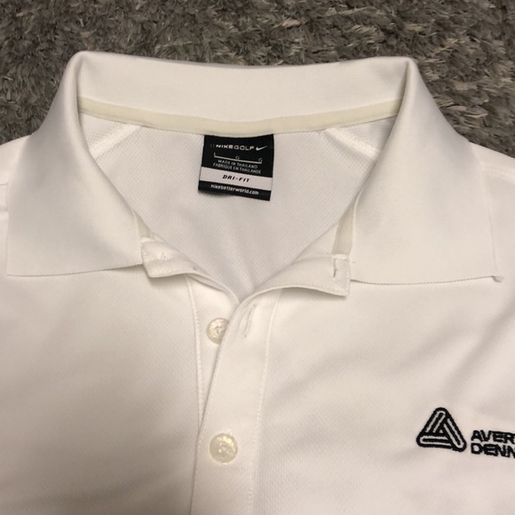 Nike Golf Mens Dri-Fit Avery Dennison Golf Polo Embroidered White Large - Picture 5 of 6